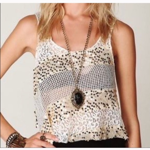 FREE PEOPLE Itsy Bitsy Glitzy Crop Tank Top - Picture 3 of 8